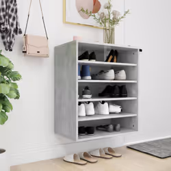 vidaXL Shoe Cabinet Concrete Grey Engineered Wood Shoe Storage Organiser Rack