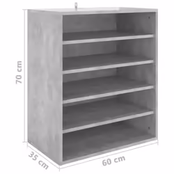 vidaXL Shoe Cabinet Concrete Grey Engineered Wood Shoe Storage Organiser Rack - Additional view 4