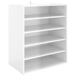 vidaXL Shoe Cabinet High Gloss White Engineered Wood Shoe Storage Shelf Rack
