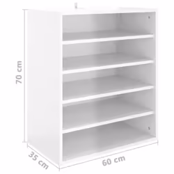 vidaXL Shoe Cabinet High Gloss White Engineered Wood Shoe Storage Shelf Rack
