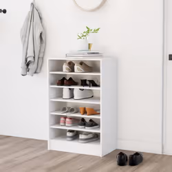 vidaXL Shoe Cabinet White Engineered Wood Hallway Shoe Organiser Shelf Rack