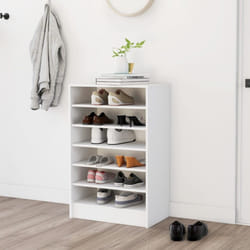 vidaXL Shoe Cabinet White Engineered Wood Hallway Shoe Organiser Shelf Rack
