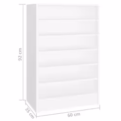 vidaXL Shoe Cabinet White Engineered Wood Hallway Shoe Organiser Shelf Rack - Additional view 4