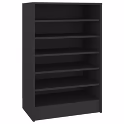 vidaXL Shoe Cabinet Black Engineered Wood Hallway Shoe Organiser Shelf Rack