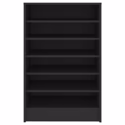 vidaXL Shoe Cabinet Black Engineered Wood Hallway Shoe Organiser Shelf Rack - Additional view 5