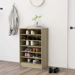 vidaXL Shoe Cabinet Sonoma Oak Engineered Wood Hallway Shoe Organiser Shelf