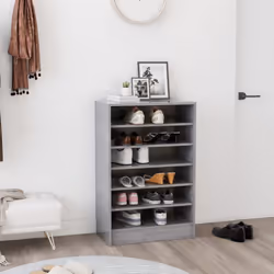vidaXL Shoe Cabinet Concrete Grey Engineered Wood Hallway Shoe Organiser Rack