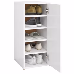 vidaXL Shoe Cabinet White Engineered Wood Household Shoe Storage Rack Set - Additional view 5