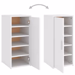 vidaXL Shoe Cabinet White Engineered Wood Household Shoe Storage Rack Set - Additional view 9