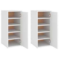 vidaXL Shoe Cabinet Shoe Storage Rack Organiser Shoe Cupboard Engineered Wood - white, 2 pcs