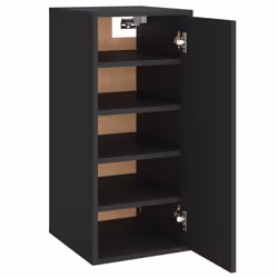 vidaXL Shoe Cabinet Black Engineered Wood Household Shoe Storage Shelf Rack - Additional view 10