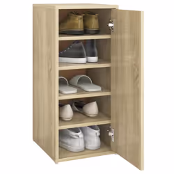 vidaXL Shoe Cabinet Shoe Storage Rack Organiser Shoe Cupboard Engineered Wood - sonoma oak, 1 pcs - Additional view 4