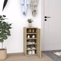 vidaXL Shoe Cabinet Shoe Storage Rack Organiser Shoe Cupboard Engineered Wood - sonoma oak, 2 pcs - Additional view 6