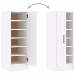 vidaXL Shoe Cabinet White Engineered Wood Household Shoe Storage Shelf Rack