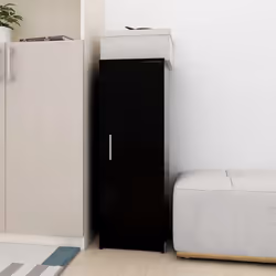 vidaXL Shoe Cabinet Black Engineered Wood Household Shoe Storage Shelf Rack