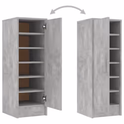 vidaXL Shoe Cabinet Concrete Grey Engineered Wood Household Shoe Storage Rack - Additional view 6