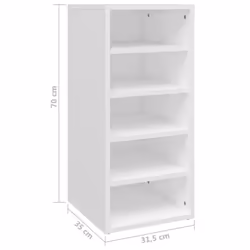 vidaXL Shoe Cabinet White Engineered Wood Shoe Storage Organiser Rack Shelf - Additional view 6