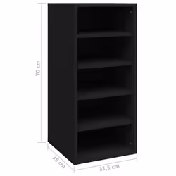 vidaXL 1/2x Shoe Bench Chipboard Shoe Organiser Rack Hall Bench Multi Colours - black, 1 pcs - Additional view 7