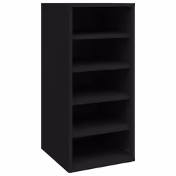 vidaXL 2x Shoe Cabinets Black Engineered Wood Shoe Storage Organiser Shelf - Additional view 5