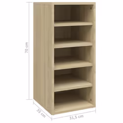 vidaXL Shoe Cabinet Sonoma Oak Engineered Wood Shoe Storage Organiser Shelf - Additional view 4