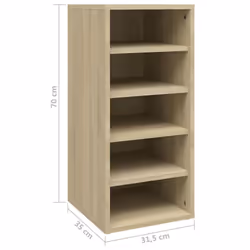 vidaXL 2x Shoe Cabinets Sonoma Oak Engineered Wood Storage Organiser Shelf - Additional view 4