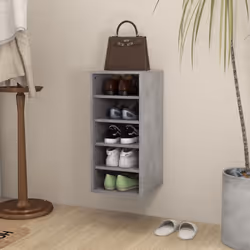 vidaXL Shoe Cabinet Concrete Grey Engineered Wood Shoe Storage Organiser Rack