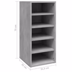 vidaXL Shoe Cabinet Concrete Grey Engineered Wood Shoe Storage Organiser Rack - Additional view 8