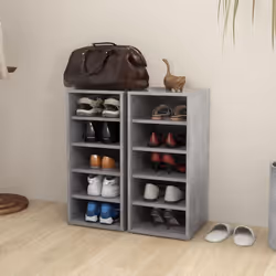 vidaXL 2x Shoe Cabinets Concrete Grey Engineered Wood Shoe Storage Organiser