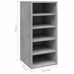 vidaXL 2x Shoe Cabinets Concrete Grey Engineered Wood Shoe Storage Organiser - Additional view 4