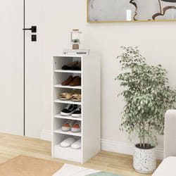 vidaXL Shoe Cabinet White Engineered Wood Wall-Mounted Hanging Shoe Rack Shelf