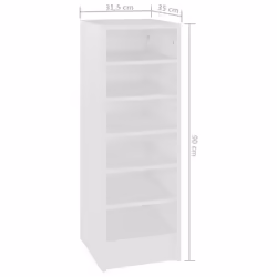 vidaXL Shoe Cabinet White Engineered Wood Wall-Mounted Hanging Shoe Rack Shelf - Additional view 4