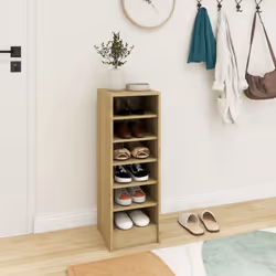 vidaXL Shoe Cabinet Sonoma Oak Engineered Wood Wall-Mounted Hanging Shoe Rack - Additional view 5