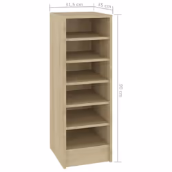 vidaXL Shoe Cabinet Sonoma Oak Engineered Wood Wall-Mounted Hanging Shoe Rack - Additional view 7