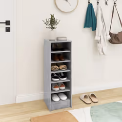 vidaXL Shoe Cabinet Concrete Grey Engineered Wood Wall-Mounted Shoe Rack Shelf - Additional view 4