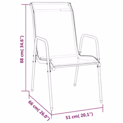 VidaXL 316817 outdoor chair Terrace Steel, Textile Black - Additional view 7