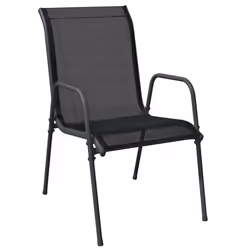 VidaXL 316818 outdoor chair Terrace Steel, Textile Black - Additional view 3