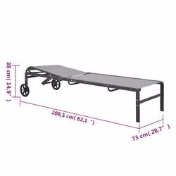VidaXL 316828 outdoor chair Lounge Steel, Textile Grey - Additional view 8