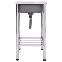 vidaXL Camping Sink Single Basin with Tap Stainless Steel Sink Multi Sizes - 55 x 45 x 18 cm