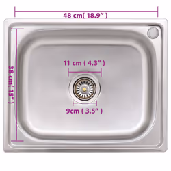 vidaXL Camping Sink Single Basin with Tap Stainless Steel Sink Multi Sizes - 55 x 45 x 18 cm - Additional view 8