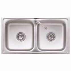 vidaXL Camping Sink Single Basin with Tap Stainless Steel Sink Multi Sizes - 78 x 43 x 18.8 cm