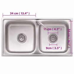 vidaXL Camping Sink Single Basin with Tap Stainless Steel Sink Multi Sizes - 78 x 43 x 18.8 cm - Additional view 9