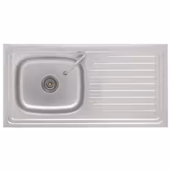 vidaXL Camping Sink Single Basin with Tap Stainless Steel Garden Garage Sink - Additional view 4