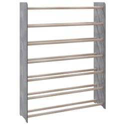 ) vidaXL Shoe Rack Engineered Wood Shoe Storage Cupboard Brown/Grey Multi Sizes - Grey, 90 x 24 x 117 cm (W x D x H