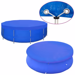 vidaXL 2x Pool Covers PE Round Cover Pool Accessory Cap Shade Ground Cloth