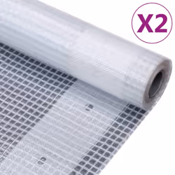 vidaXL 2x Leno Tarpaulins White Greenhouse Replacement Ground Sheet Leno Tarp