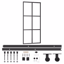vidaXL Sliding Door with Hardware Set ESG Glass&Aluminium Sliding Door System - Additional view 4
