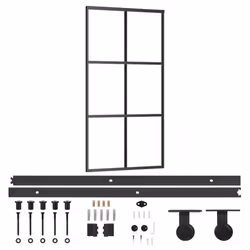 vidaXL Sliding Door with Hardware Set ESG Glass&Aluminium Sliding Door System - Additional view 3