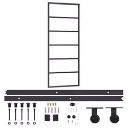 vidaXL Sliding Door with Hardware Set ESG Glass&Aluminium Sliding Door System - Additional view 2