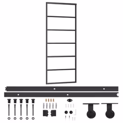 vidaXL Sliding Door with Hardware Set ESG Glass&Aluminium Sliding Door System - Additional view 2