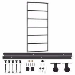 vidaXL Sliding Door with Hardware Set ESG Glass&Aluminium Sliding Door System - Additional view 4